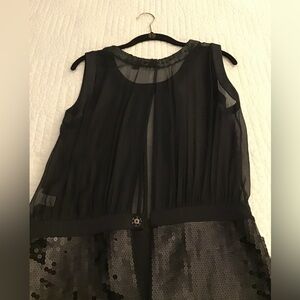 Dolce & Gabbana Womens Black Sleeveless sheer/sequin dress, size 44 (US size 8)